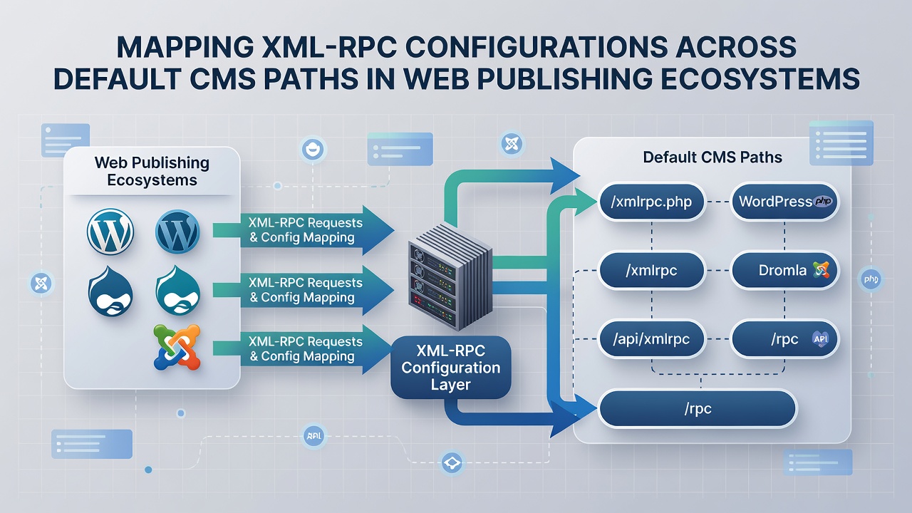 Diagram van XML-RPC mapping proces met standaard en aangepaste paden in CMS